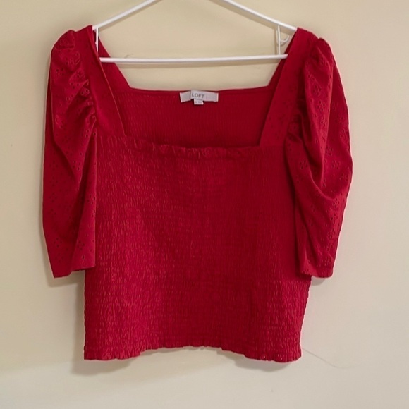 Loft smocked bodice eyelet top size XXL - Picture 2 of 9